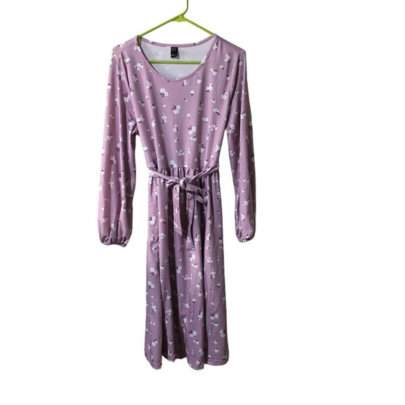 EMERY ROSE PURPLE FLORAL DRESS WOMENS SIZE LARGE - Picture 1 of 4